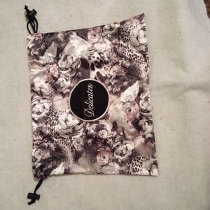 Floral Satin Drawstring Pouch